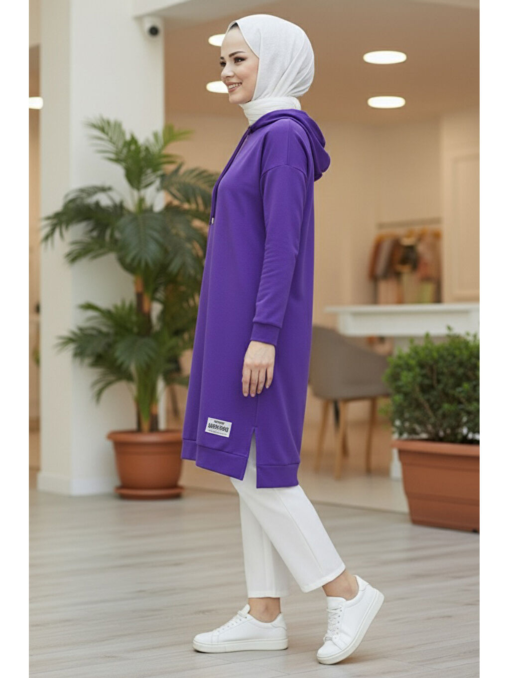 Armalı Vortex Yırtmaçlı Tunik Mor - 27984-MOR-1