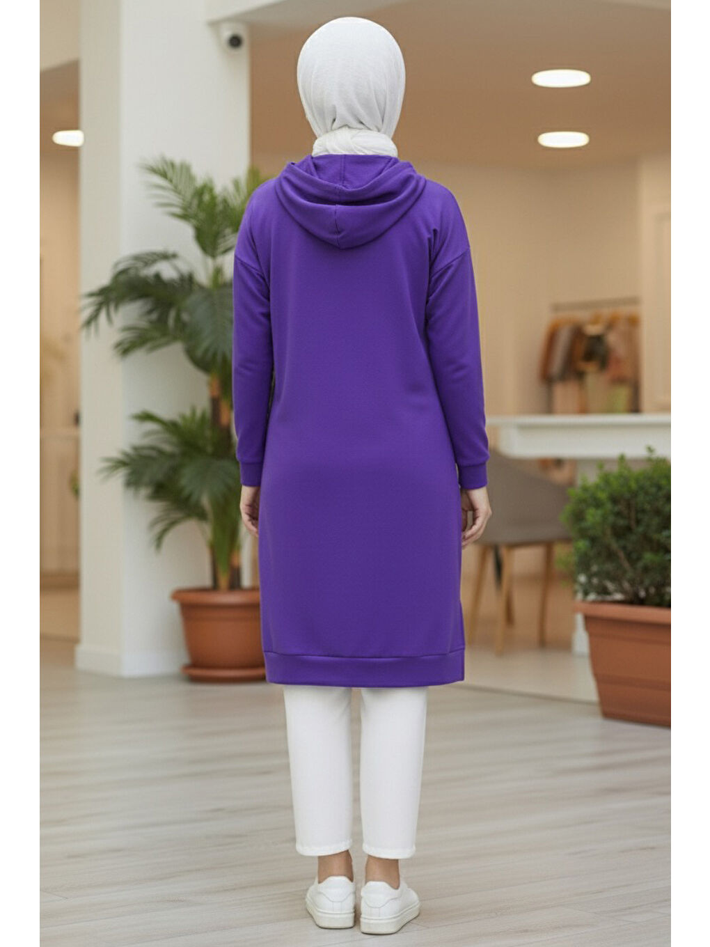 Armalı Vortex Yırtmaçlı Tunik Mor - 27984-MOR-2