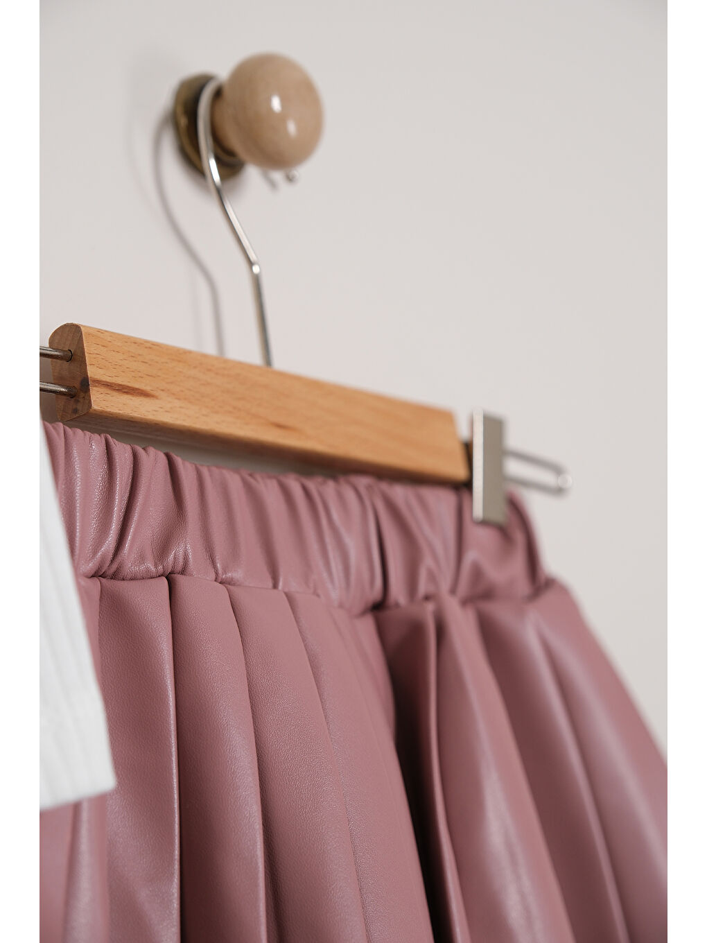 Pembe Kız Çocuk Badili Pelüş Yelekli Deri Etekli Takım TKM 9090-2