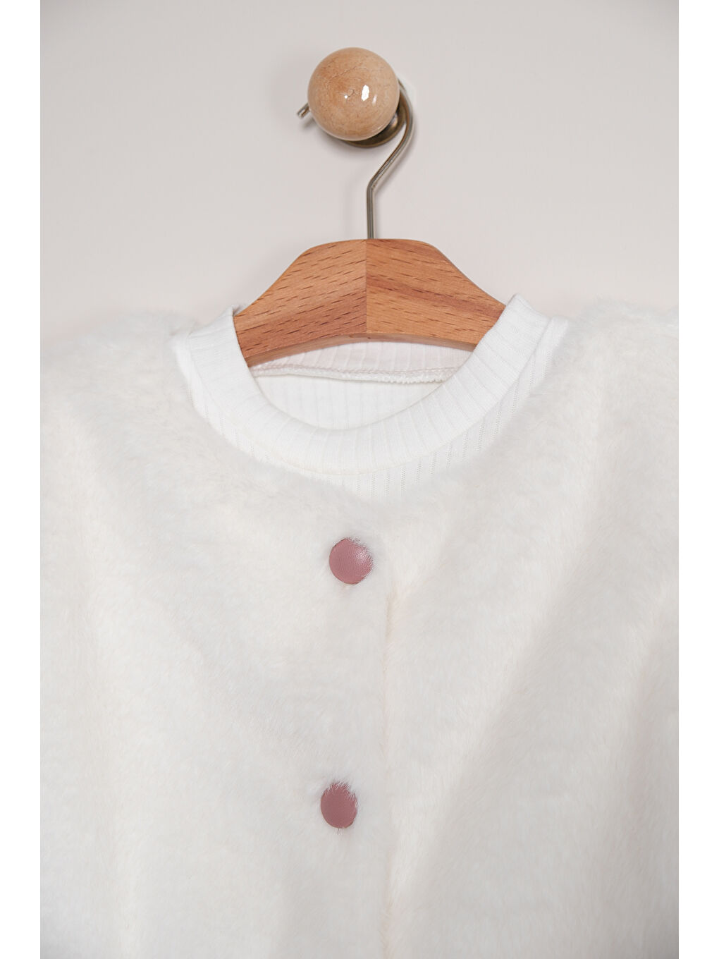 Pembe Kız Çocuk Badili Pelüş Yelekli Deri Etekli Takım TKM 9090-3