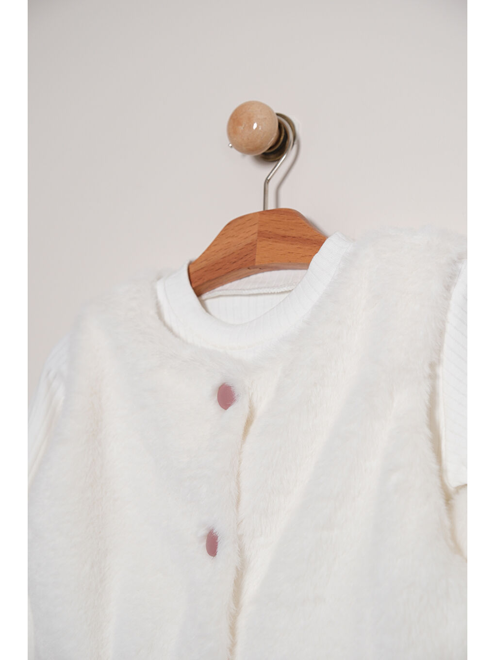 Pembe Kız Çocuk Badili Pelüş Yelekli Deri Etekli Takım TKM 9090-6