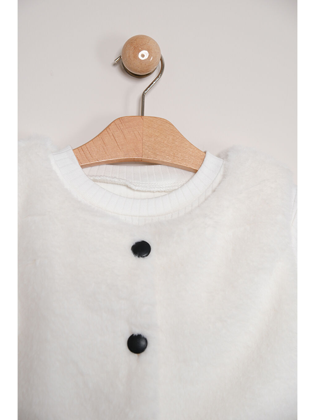 Siyah Kız Çocuk Badili Pelüş Yelekli Deri Etekli Takım TKM 9090-1