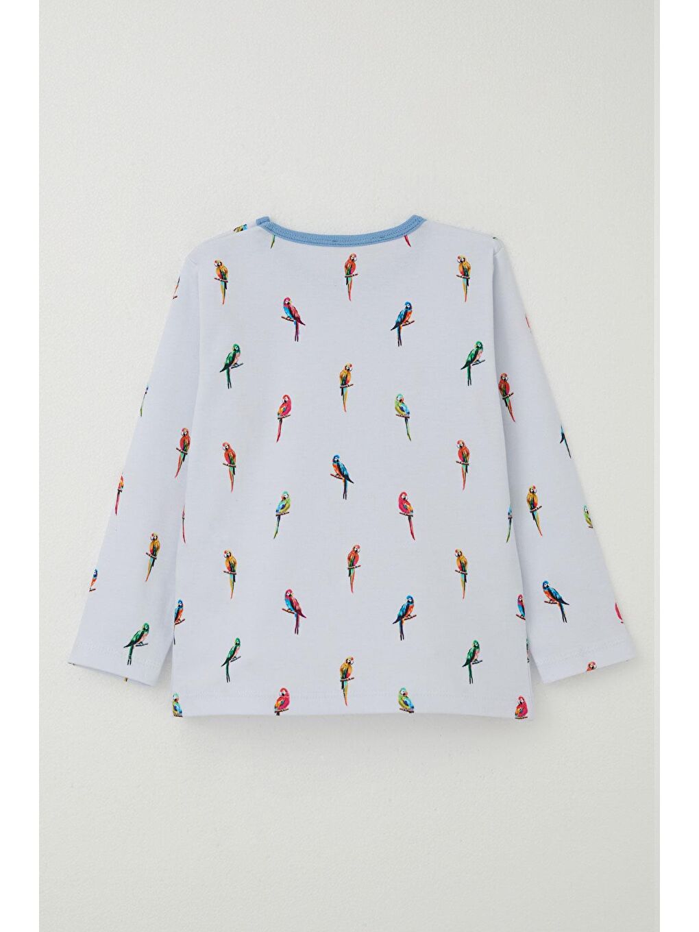 Erkek Çocuk Pijama Takımı Renkli Papağan Desenli Buz Mavisi (1-3 Yaş)-3