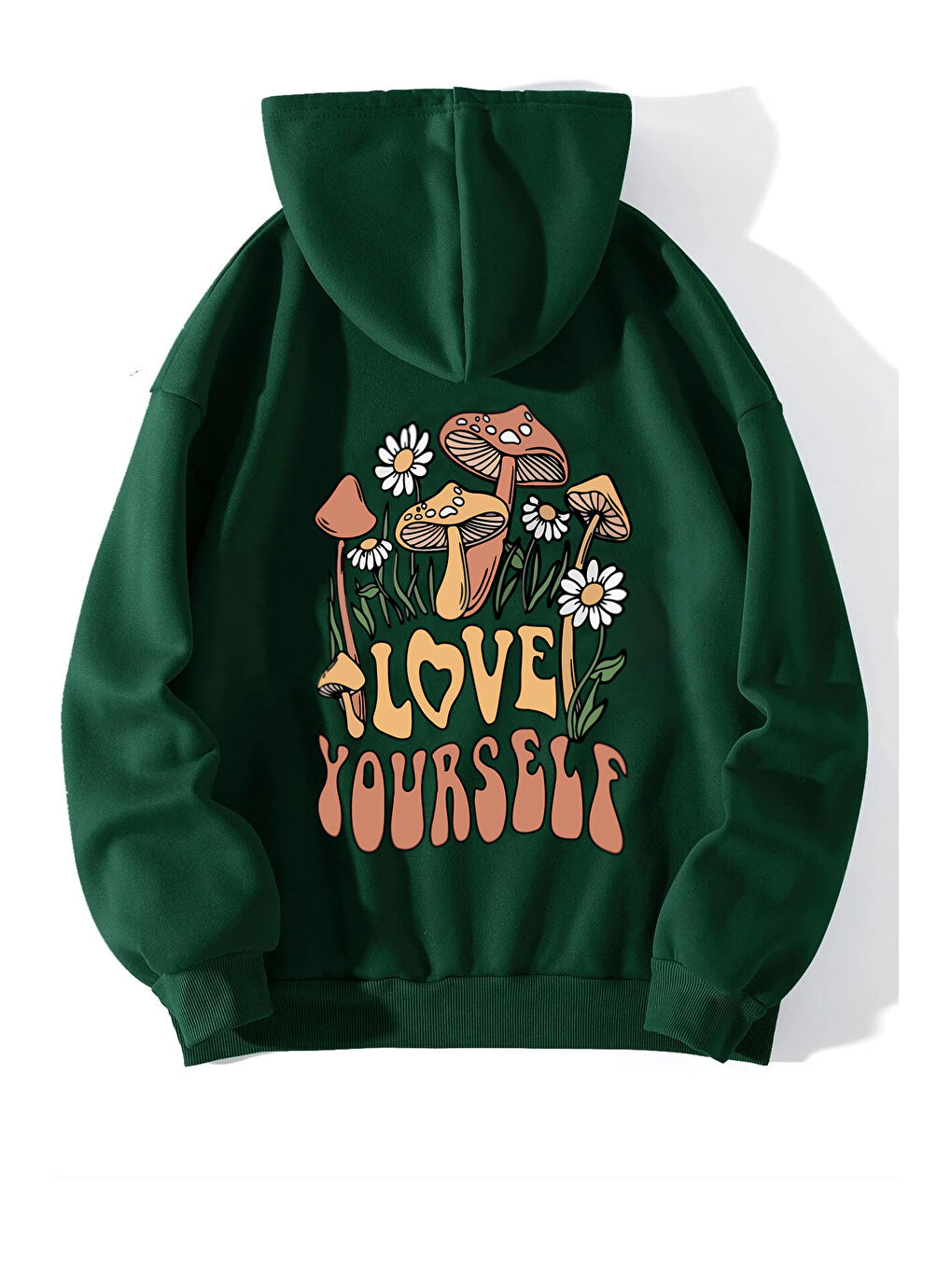 uyguntarz Yeşil Unisex Oversize Love Yourself Baskılı Sweatshirt - 1