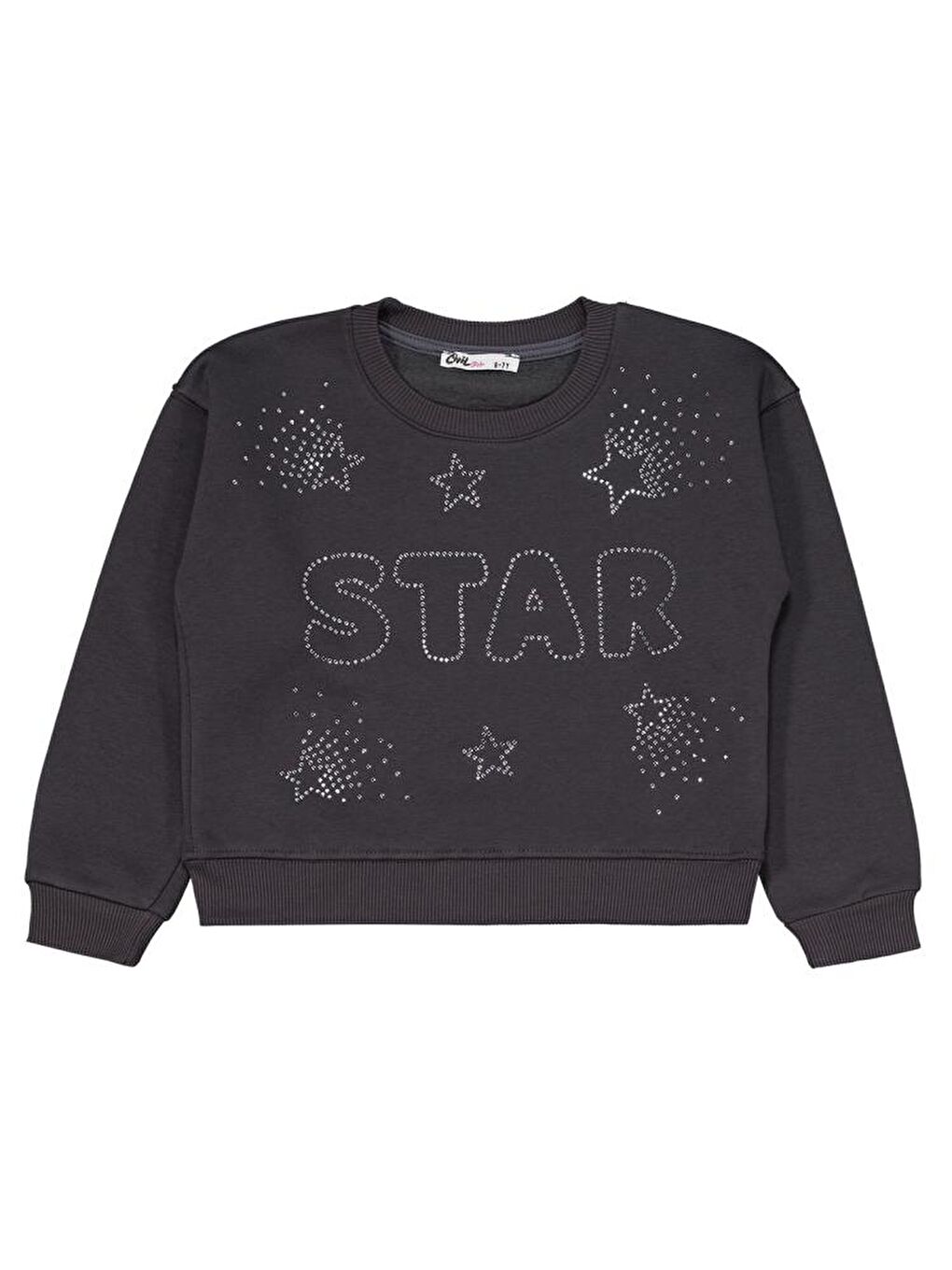 Antrasit Girls Star Baskılı 6-9 Yaş Eşofman Takımı-2