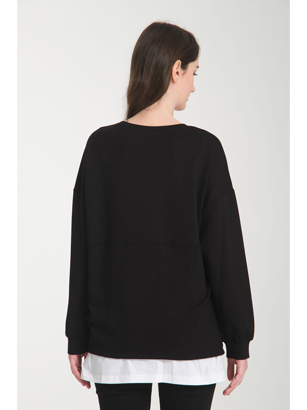 Siyah Kadın Önü Düğmeli Bluz 6219-3