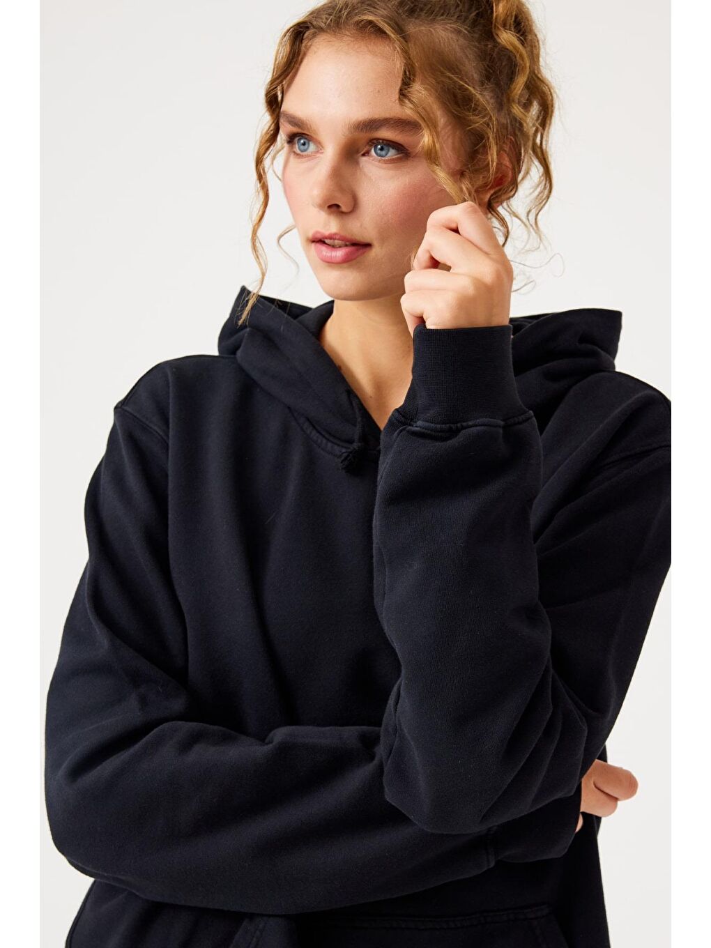 Lydney Kapüşonlu Sweatshirt Siyah-1