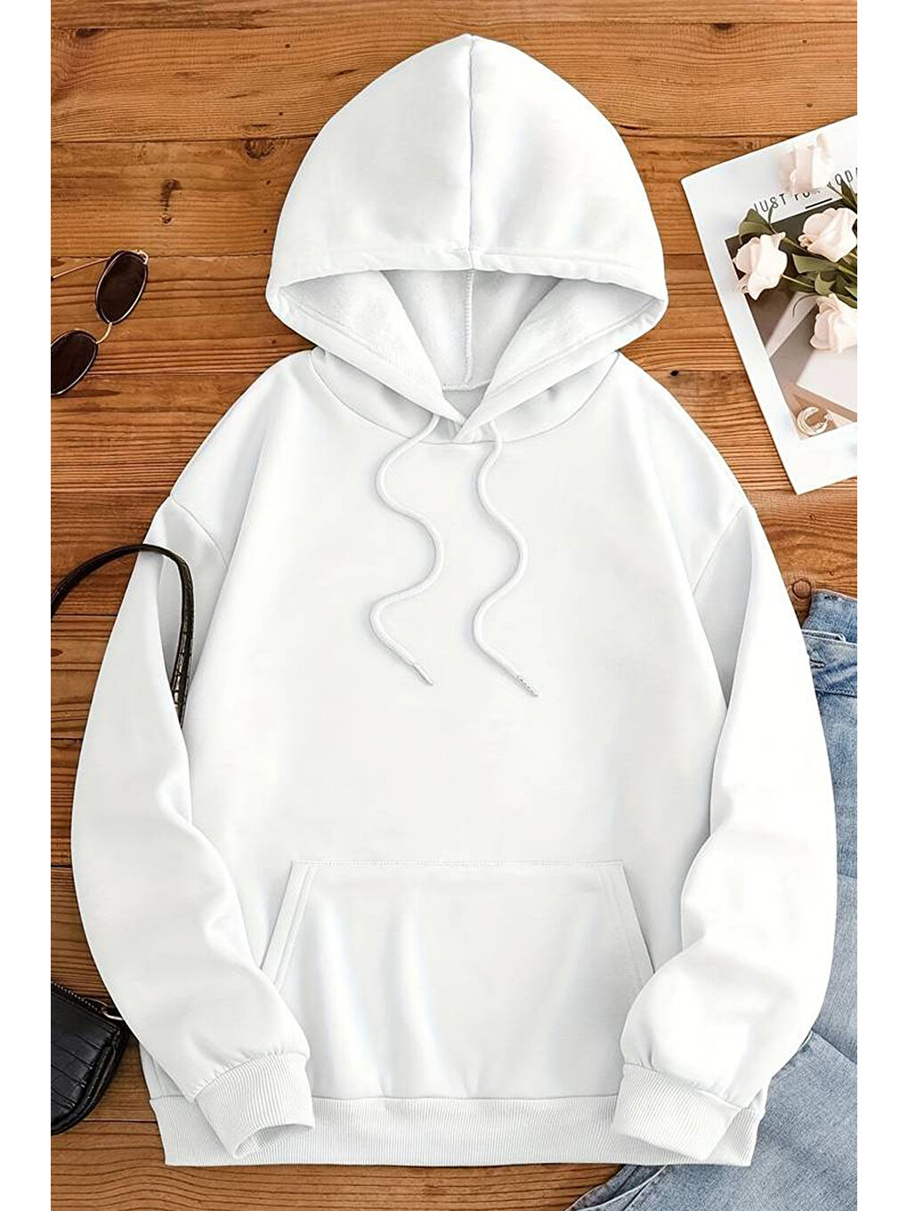 uyguntarz Beyaz Whales Baskılı Oversize Sweatshirt - 2