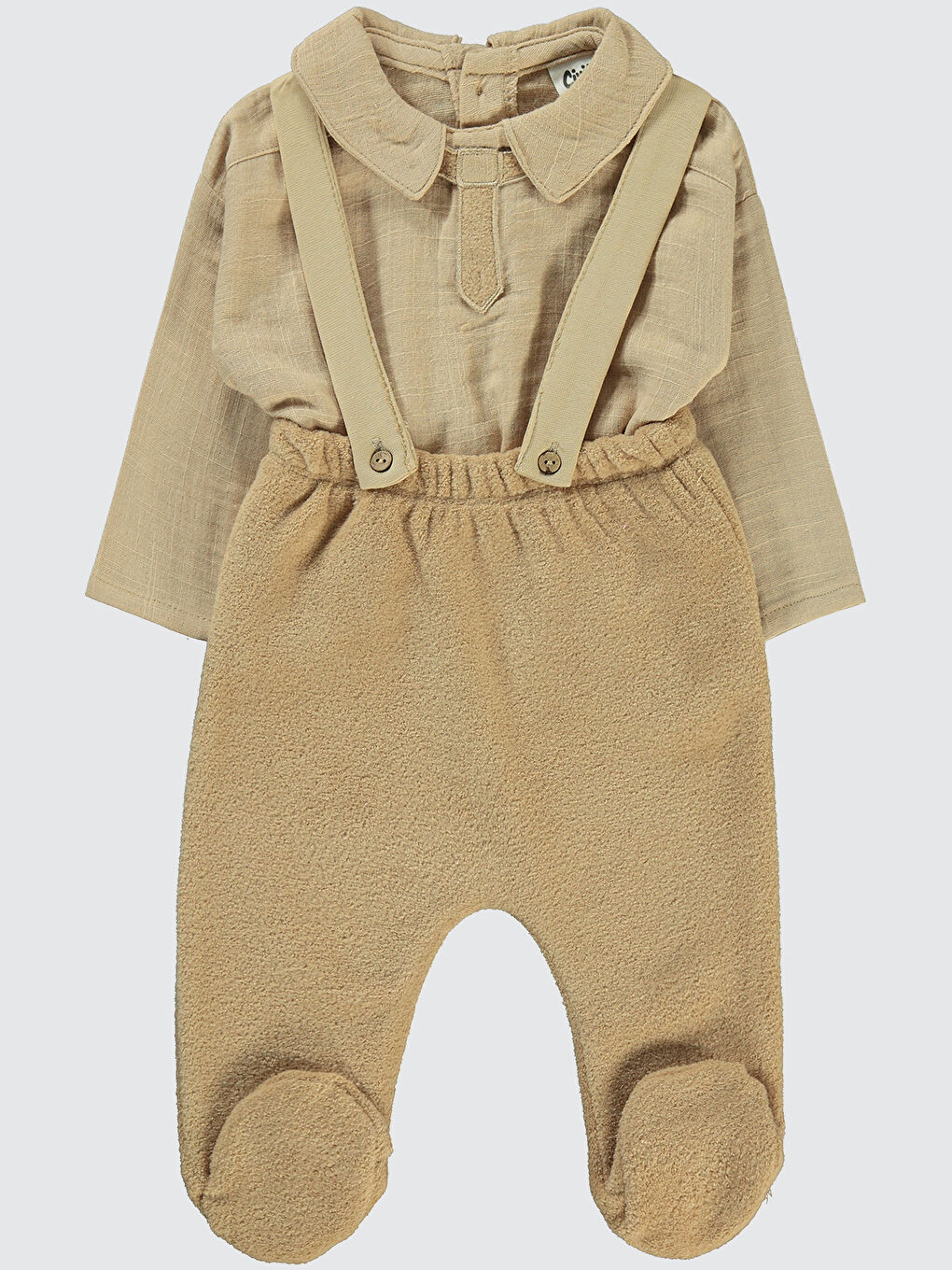 Kahverengi Baby Erkek Bebek Takım 3-12 Ay Hardal