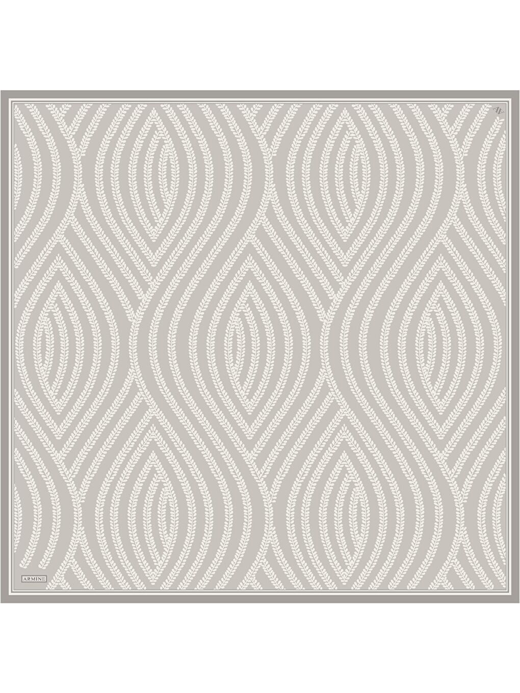 Bej Klasik Desenli Saf İpek Sura Eşarp 9351 09-3