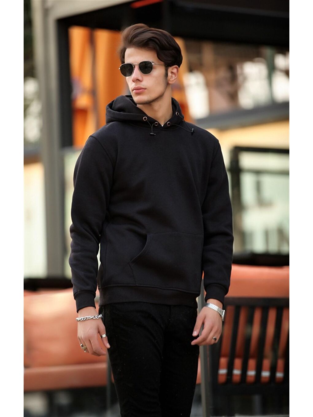 Miron Siyah Basic Sweatshirt Regular Fit-Siyah