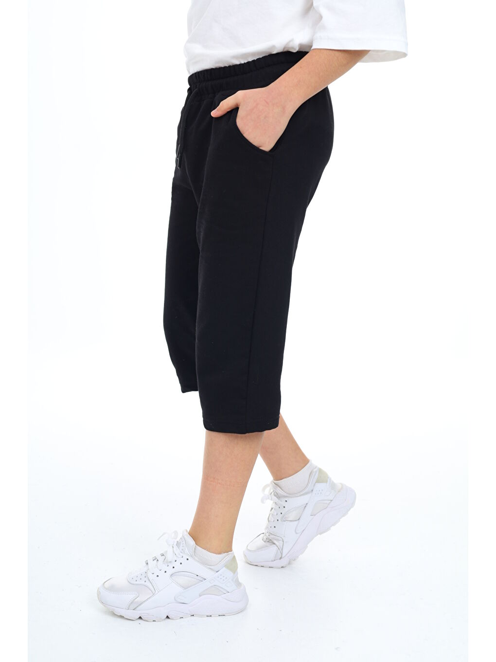 Siyah Erkek Çocuk Kargo Cepli Kapri Alt 12205-2