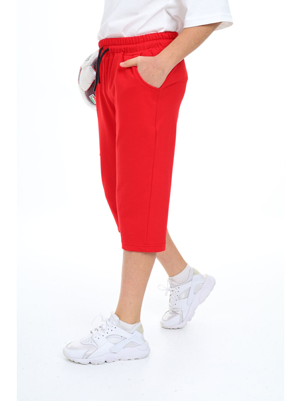 Kırmızı Erkek Çocuk Kargo Cepli Kapri Alt 12205-2