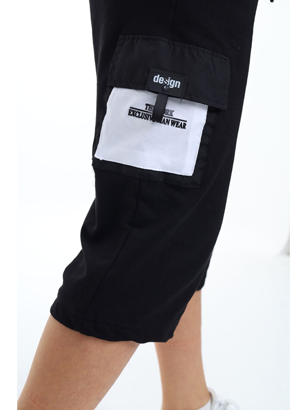 Siyah Erkek Çocuk Kargo Cepli Kapri Alt 12205-3
