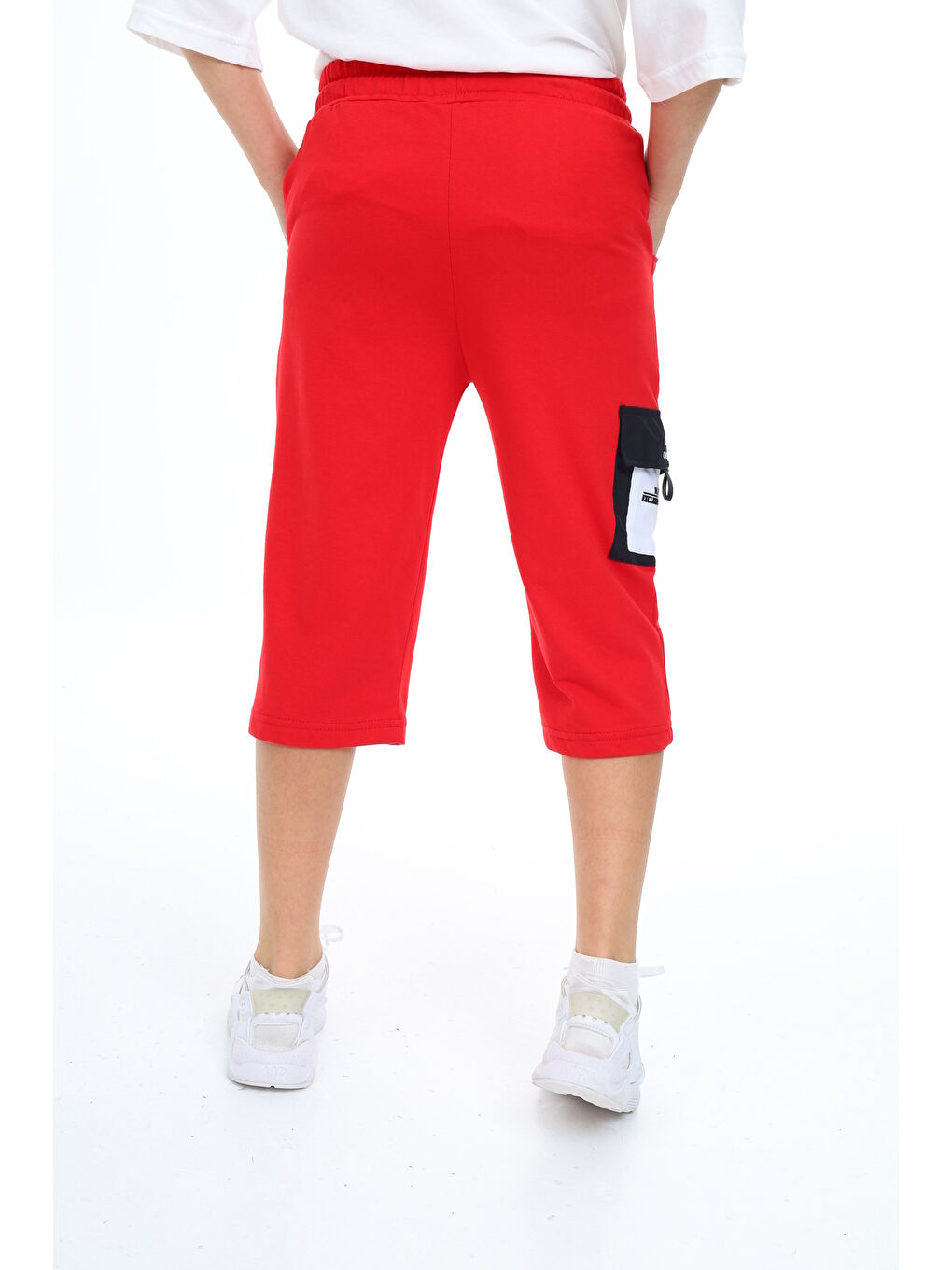 Kırmızı Erkek Çocuk Kargo Cepli Kapri Alt 12205-3