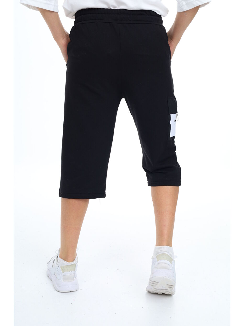 Siyah Erkek Çocuk Kargo Cepli Kapri Alt 12205-4