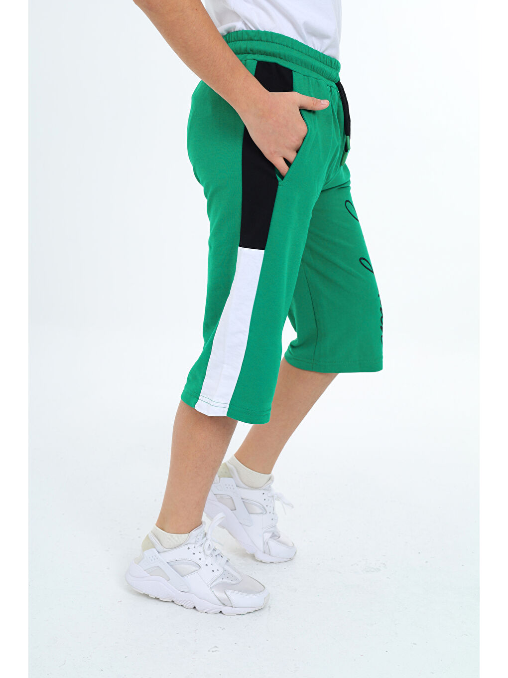 Yeşil Erkek Çocuk Garni Detaylı Kapri Alt 12204-1