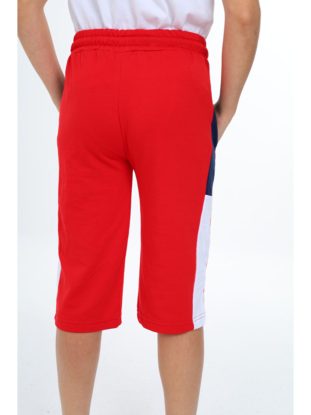 Kırmızı Erkek Çocuk Garni Detaylı Kapri Alt 12204-3