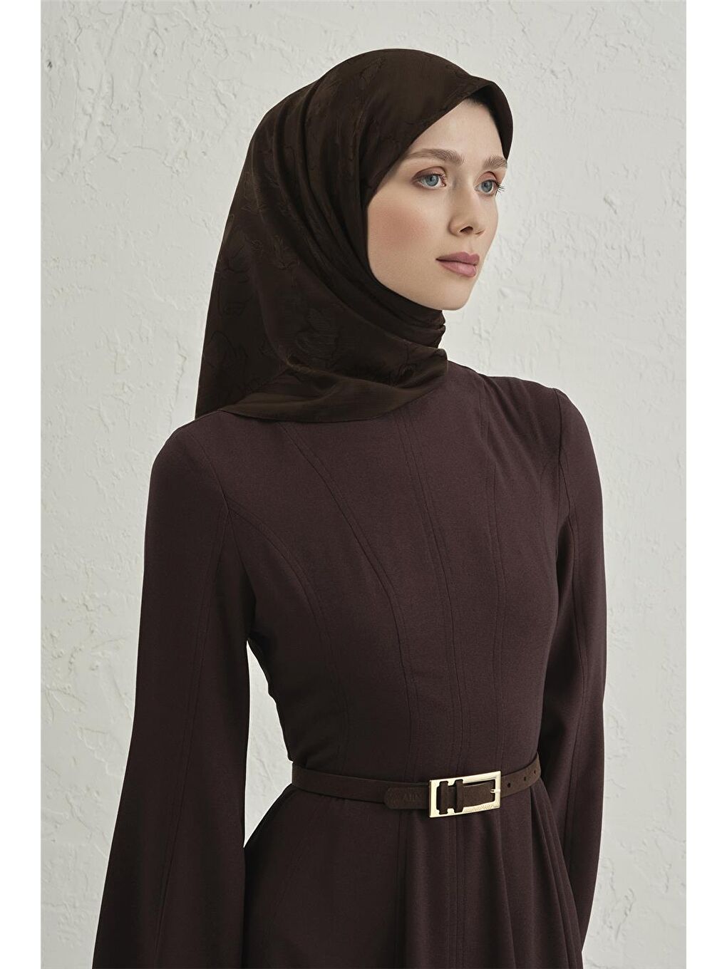 Kahverengi Floş Pamuk Eşarp 2 11-1