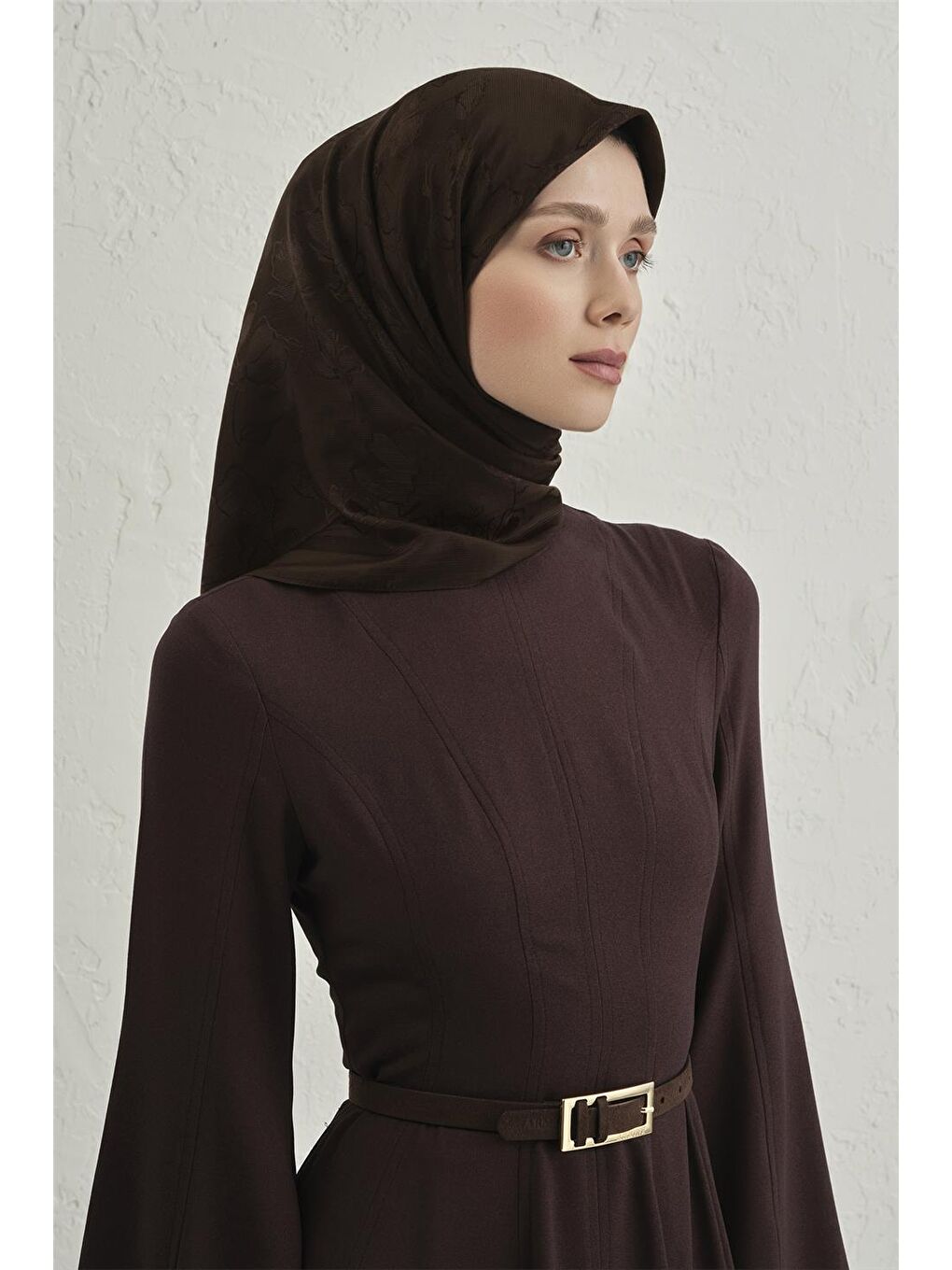 Kahverengi Floş Pamuk Eşarp 2 11-2