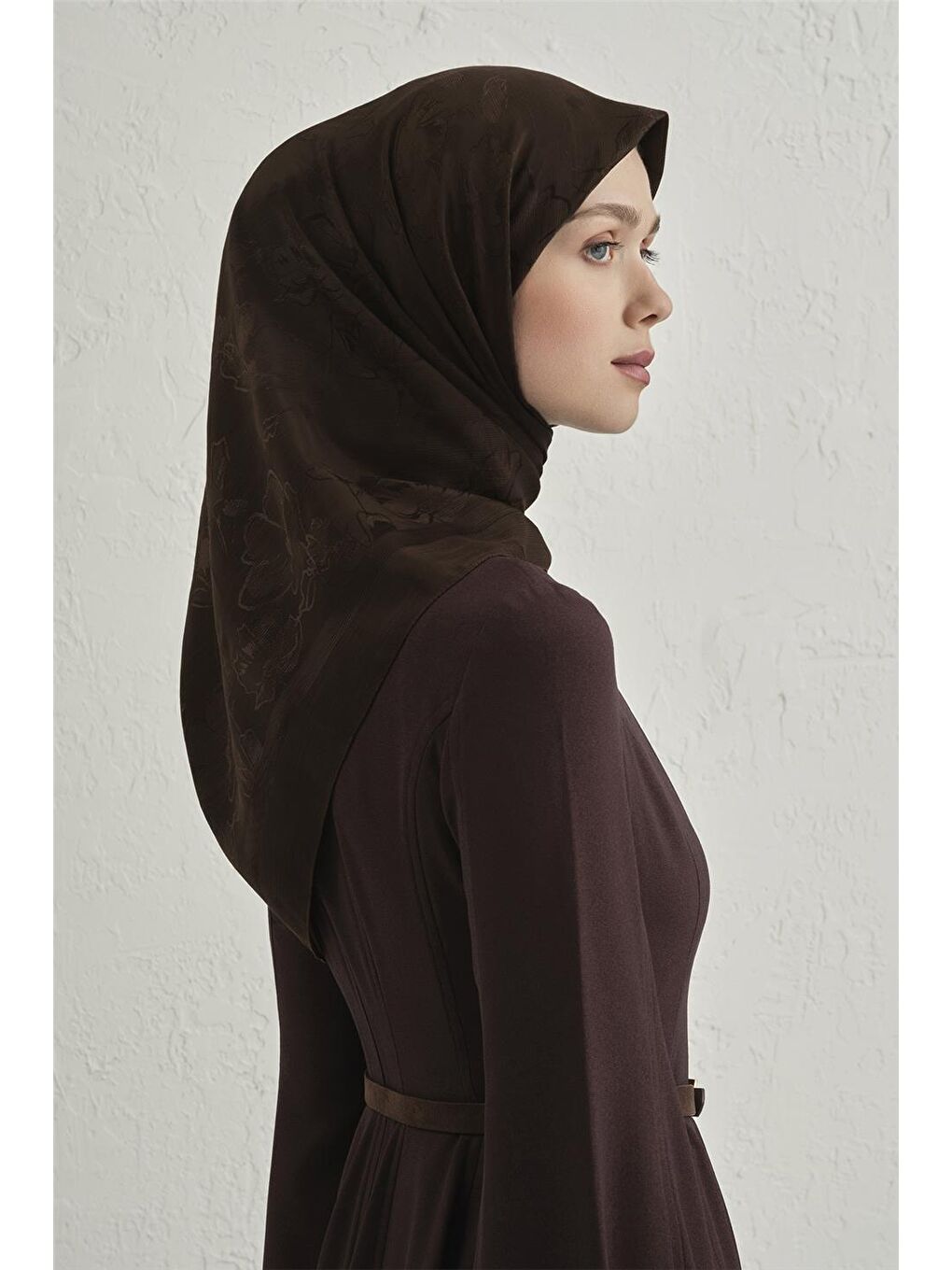 Kahverengi Floş Pamuk Eşarp 2 11-3