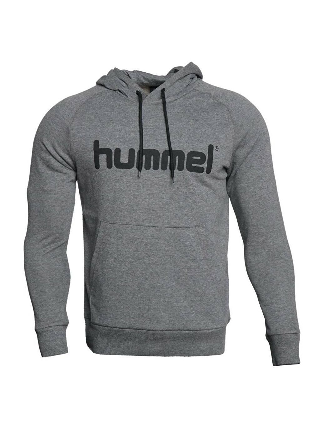 Hummel Gri Volus Erkek Gri Baskılı Kapüşonlu Sweatshirt