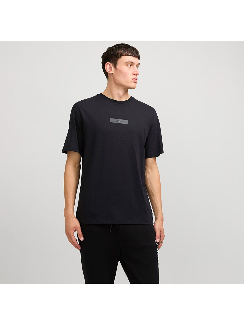 Taka Crew Neck Erkek Siyah Yuvarlak Yaka Spor Tişört