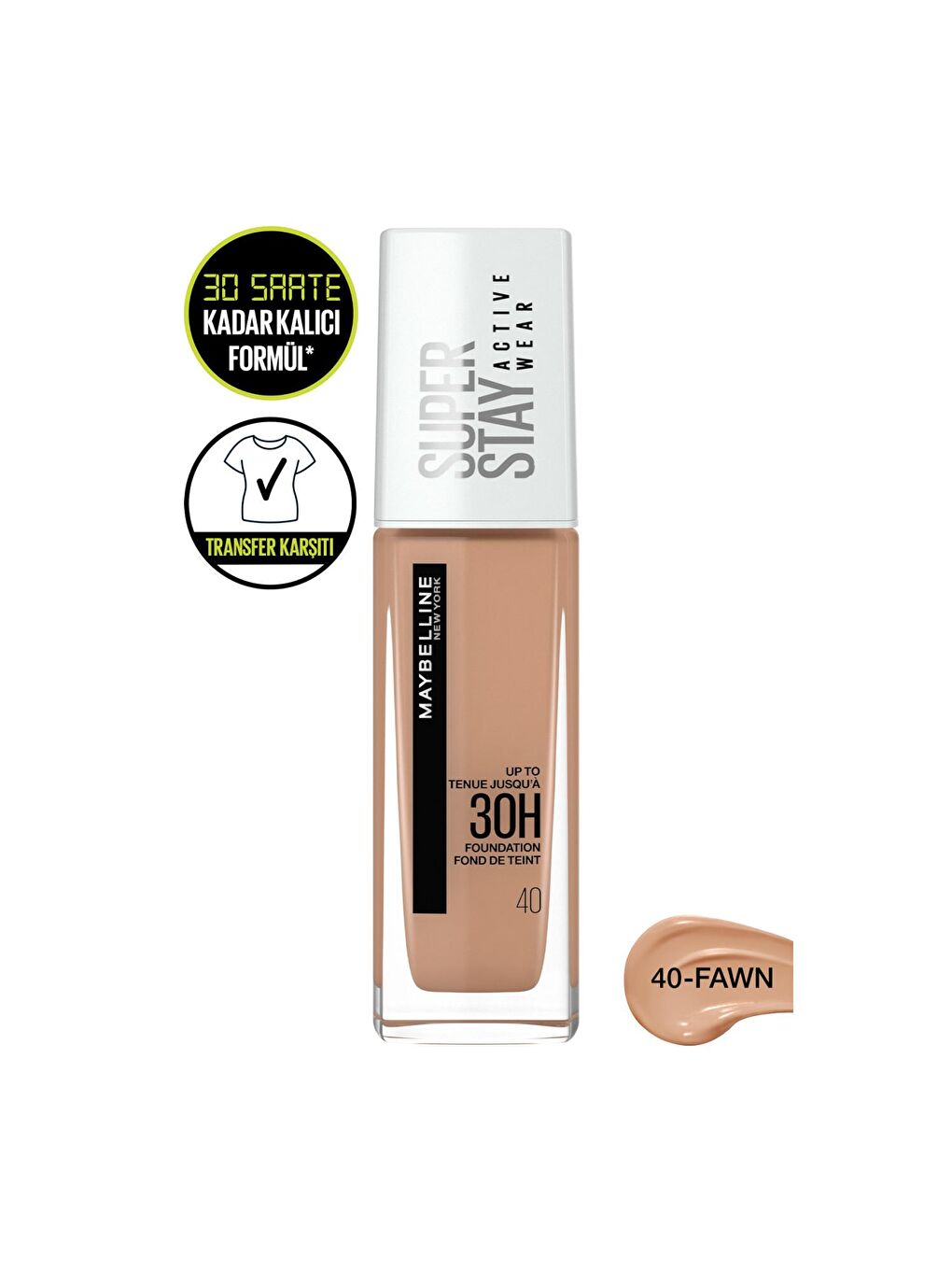 MAYBELLINE NEWYORK Nude Superstay Active Wear Fondöten- 40 Fawn