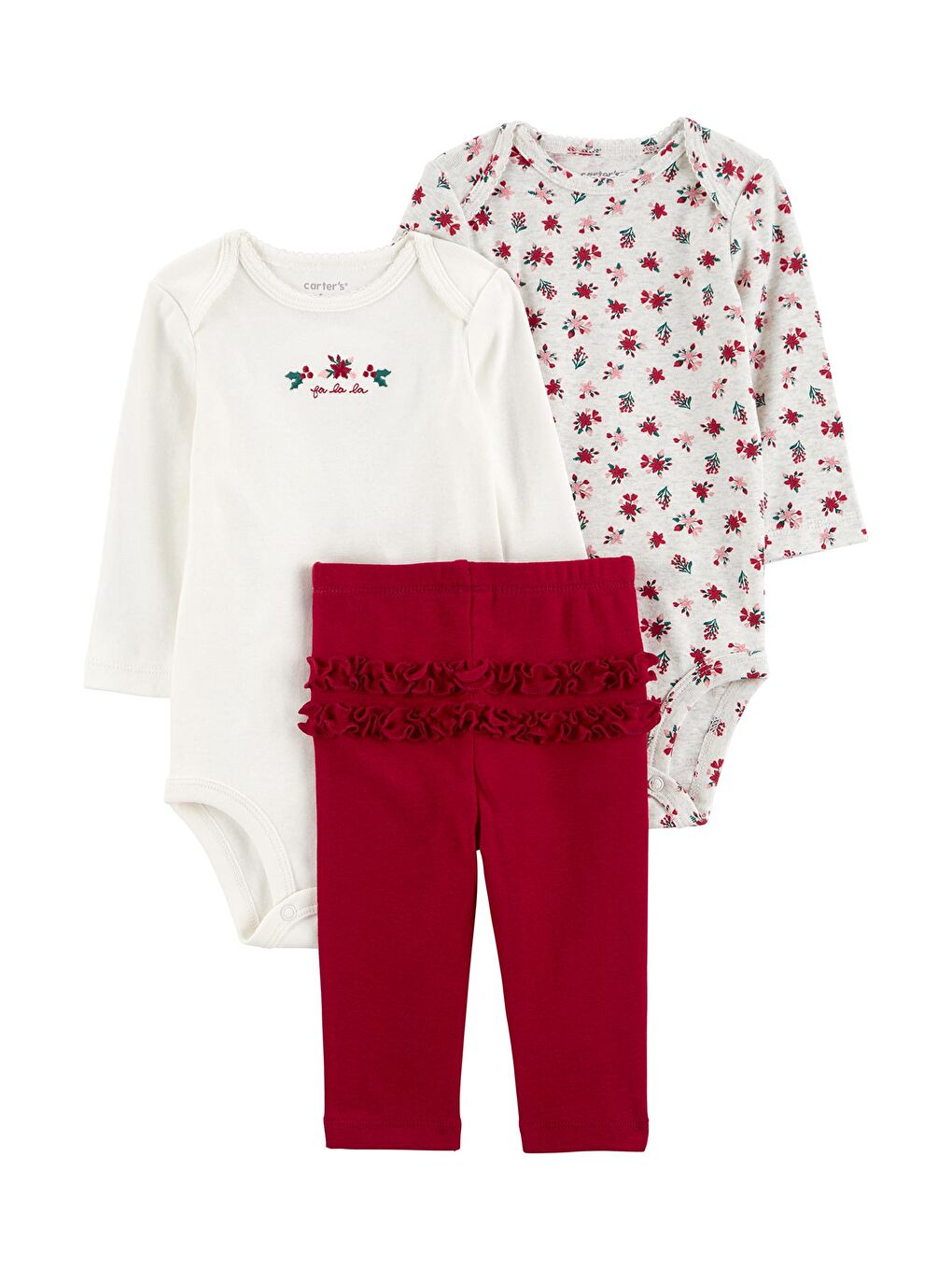 Karışık Kız Bebek Body Pantolon Set 3'lü Paket