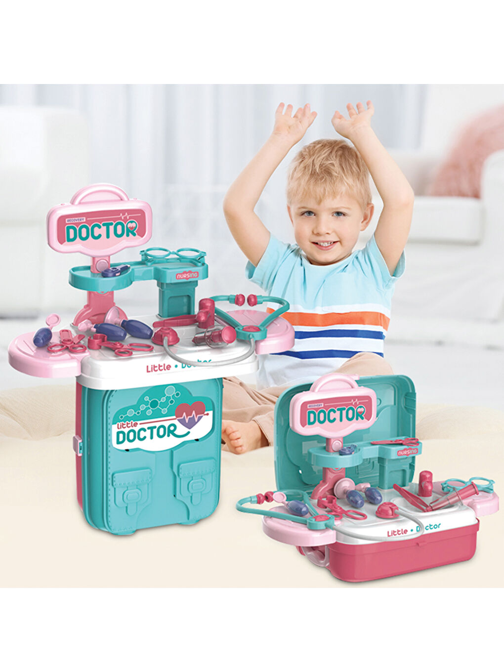 Doktor Oyun Seti Eğitici 2’si 1 Arada Sırt Çantası-4