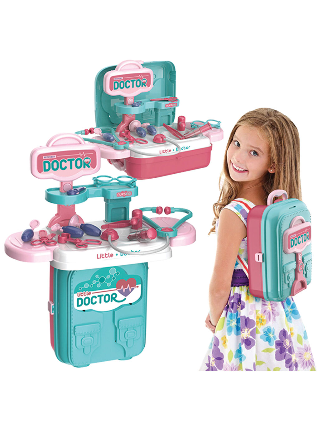 Doktor Oyun Seti Eğitici 2’si 1 Arada Sırt Çantası-5
