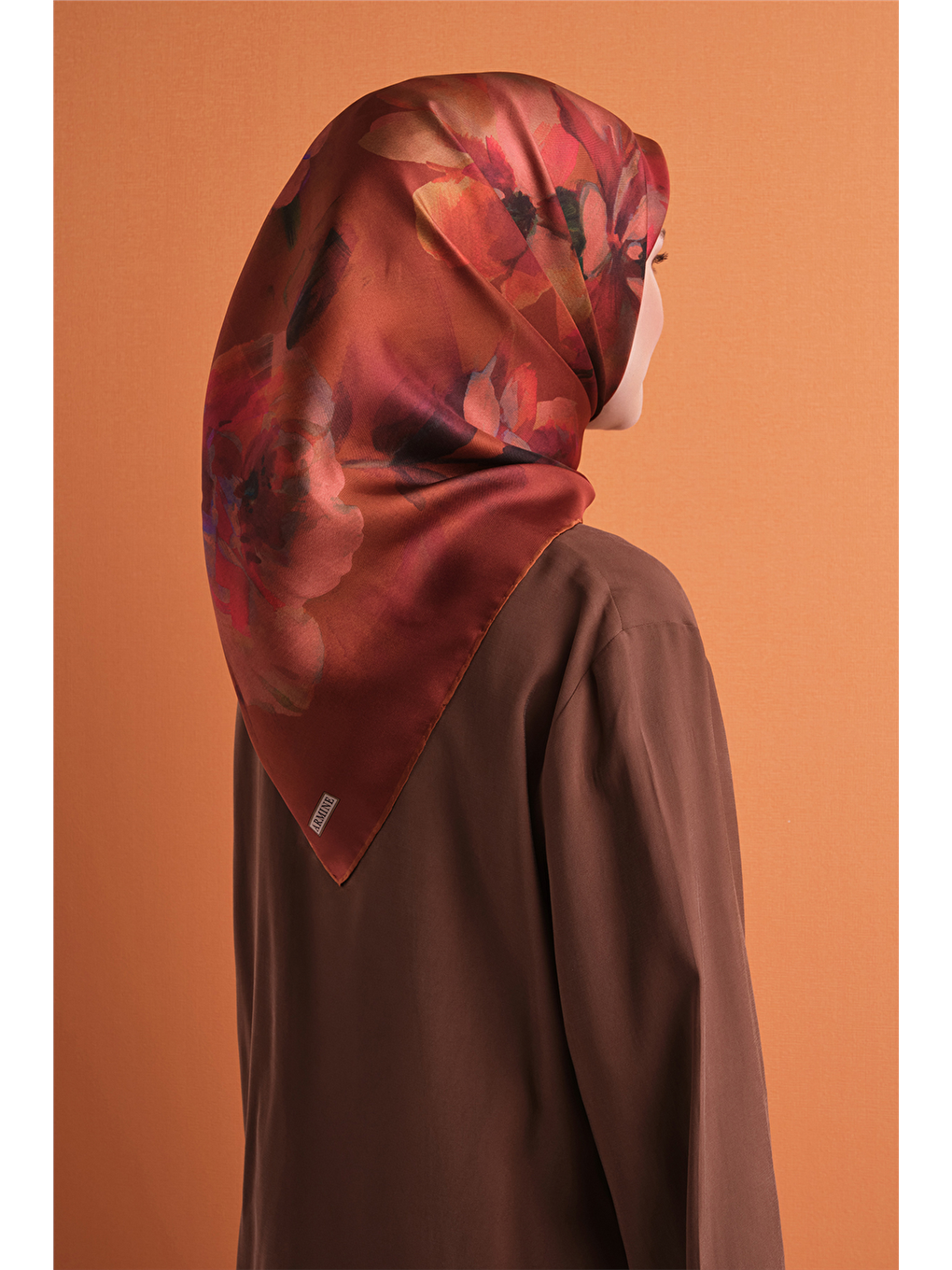 Turuncu Saf İpek Twill Eşarp 9611d 57-3
