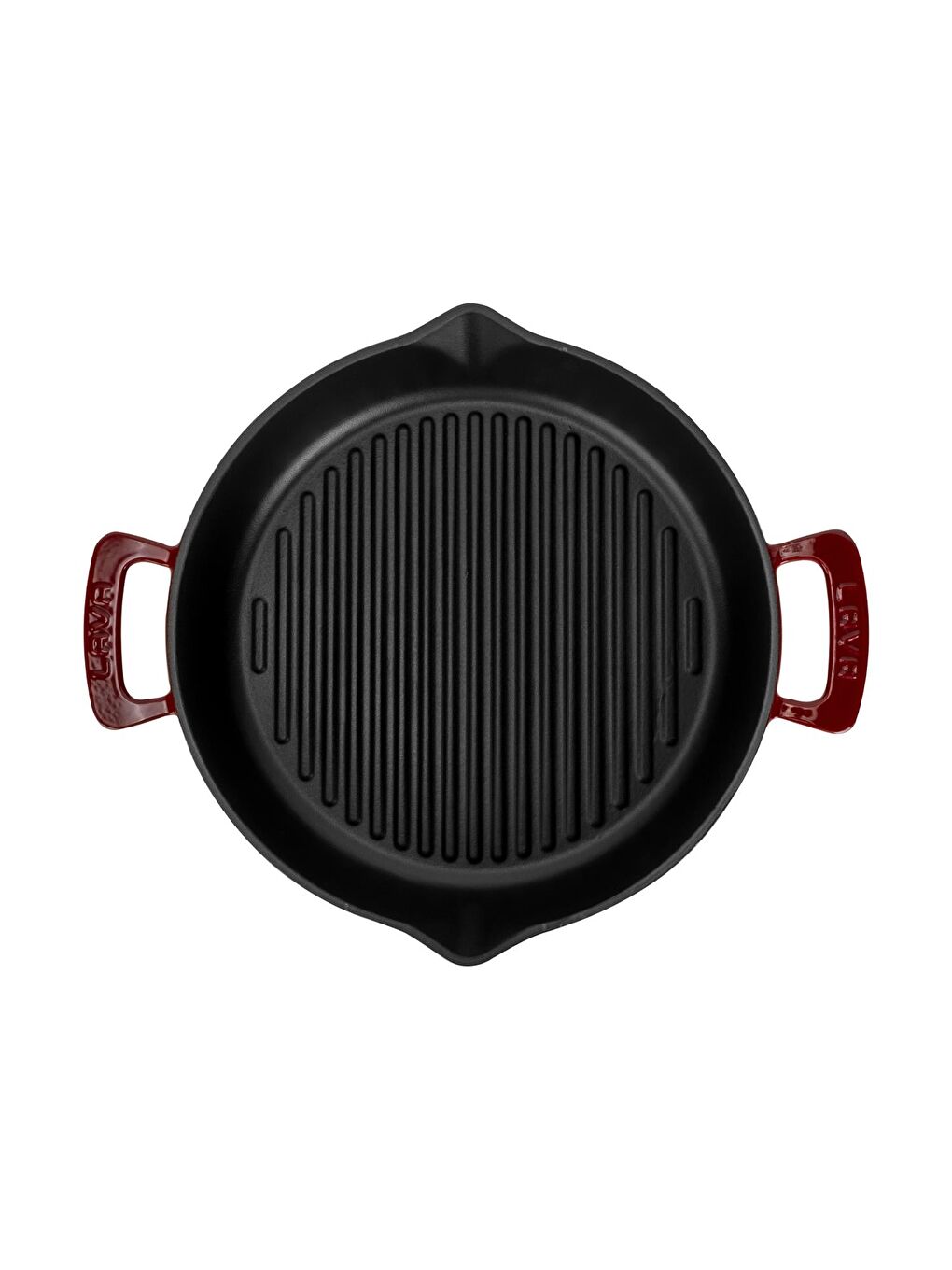 Bordo Yuvarlak Izgara Tavası Döküm Demir Yekpare Çift Kulplu Çap(Ø)32cm.-2