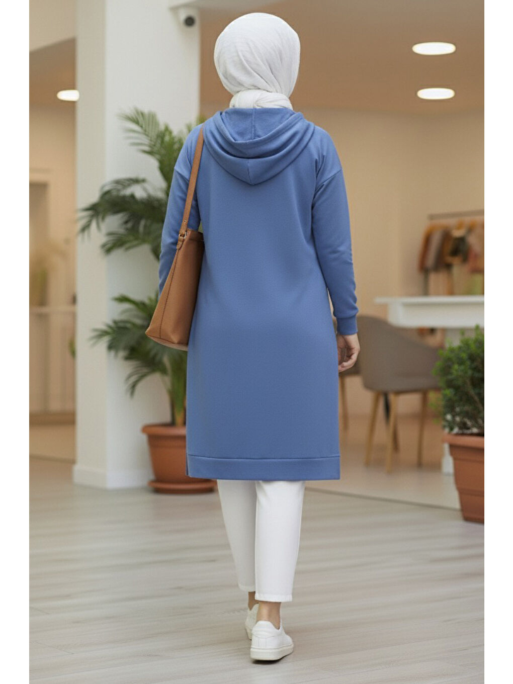 İndigo Armalı Vortex Yırtmaçlı Tunik Indigo - 27984-INDIGO-2