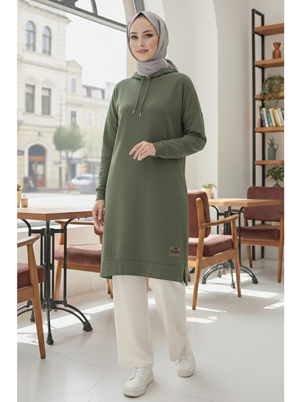 Armalı Vortex Yırtmaçlı Tunik Haki - 27984-HAKI-1