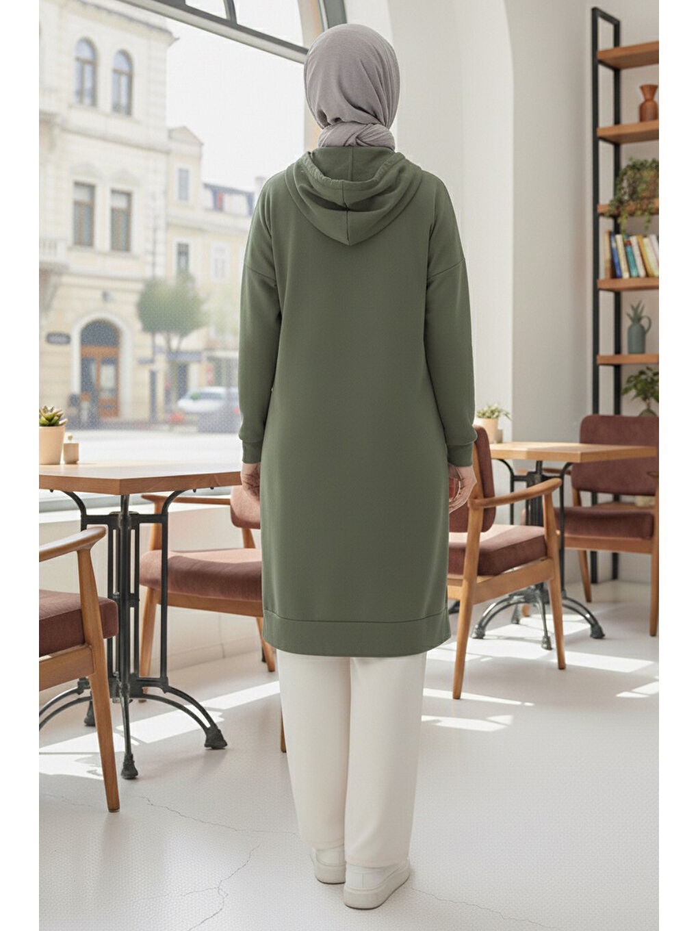 Armalı Vortex Yırtmaçlı Tunik Haki - 27984-HAKI-2