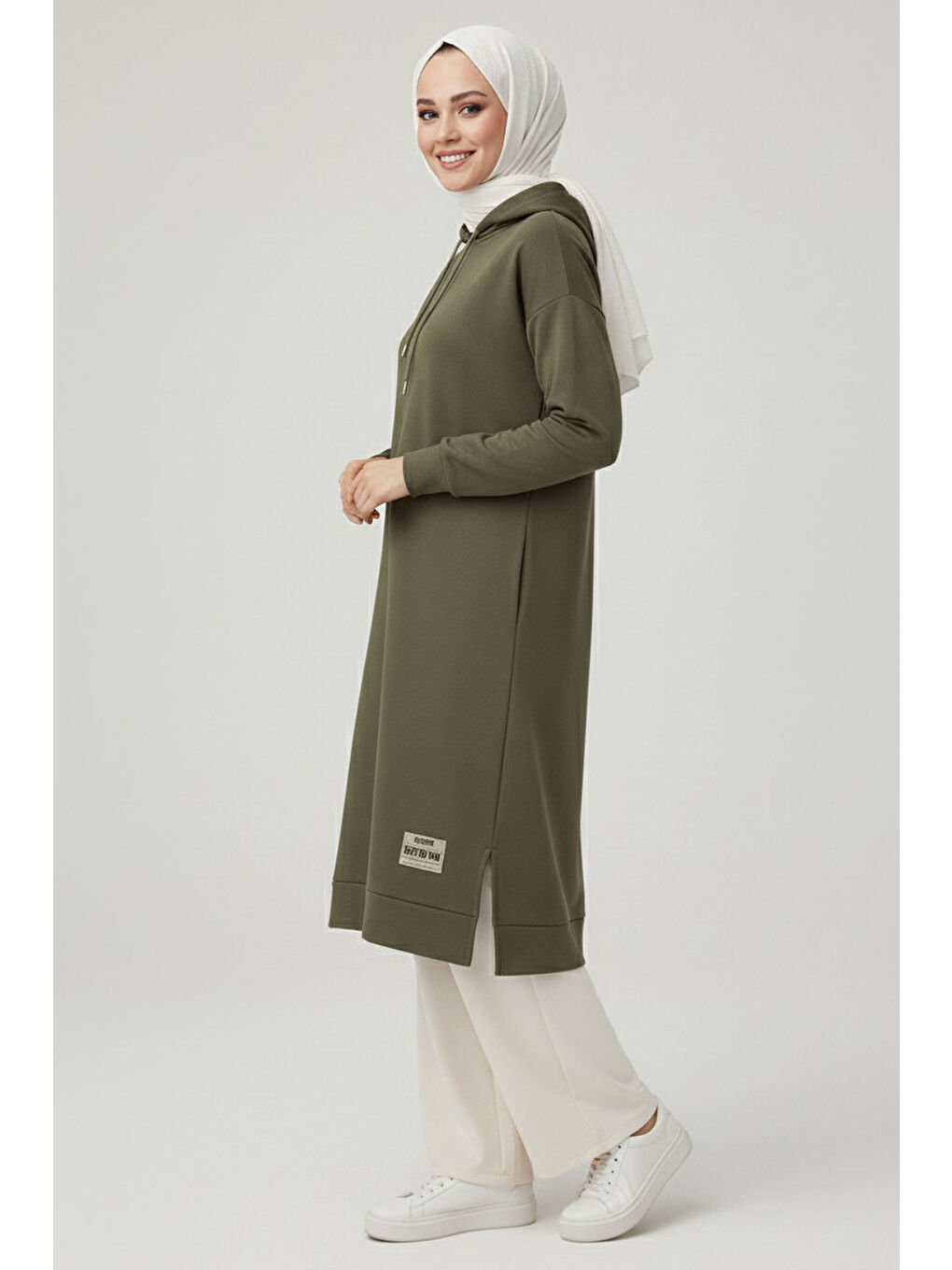 Armalı Vortex Yırtmaçlı Tunik Koyu Haki - 27984-KOYU-HAKI-1