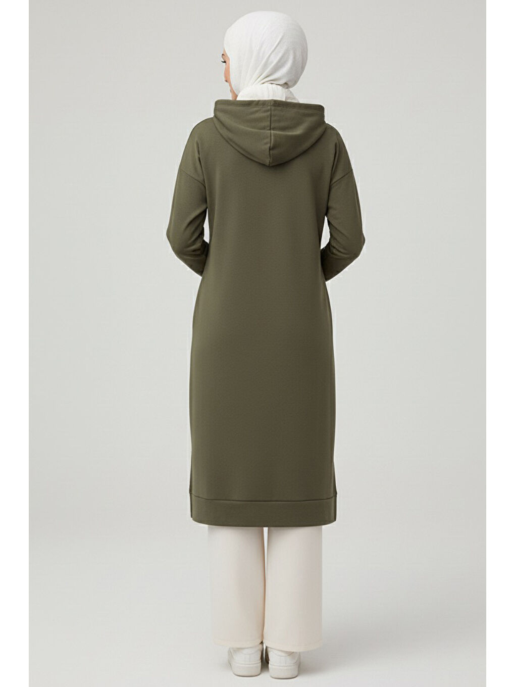 Armalı Vortex Yırtmaçlı Tunik Koyu Haki - 27984-KOYU-HAKI-2