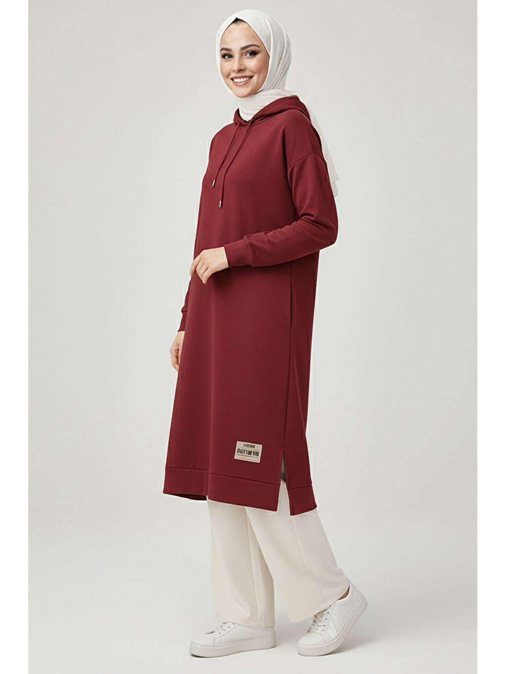 Armalı Vortex Yırtmaçlı Tunik Bordo - 27984-BORDO