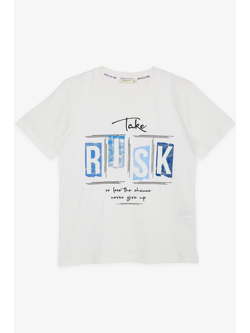 Erkek Çocuk Tişört Yazı Baskılı Ekru (9-16 Yaş)