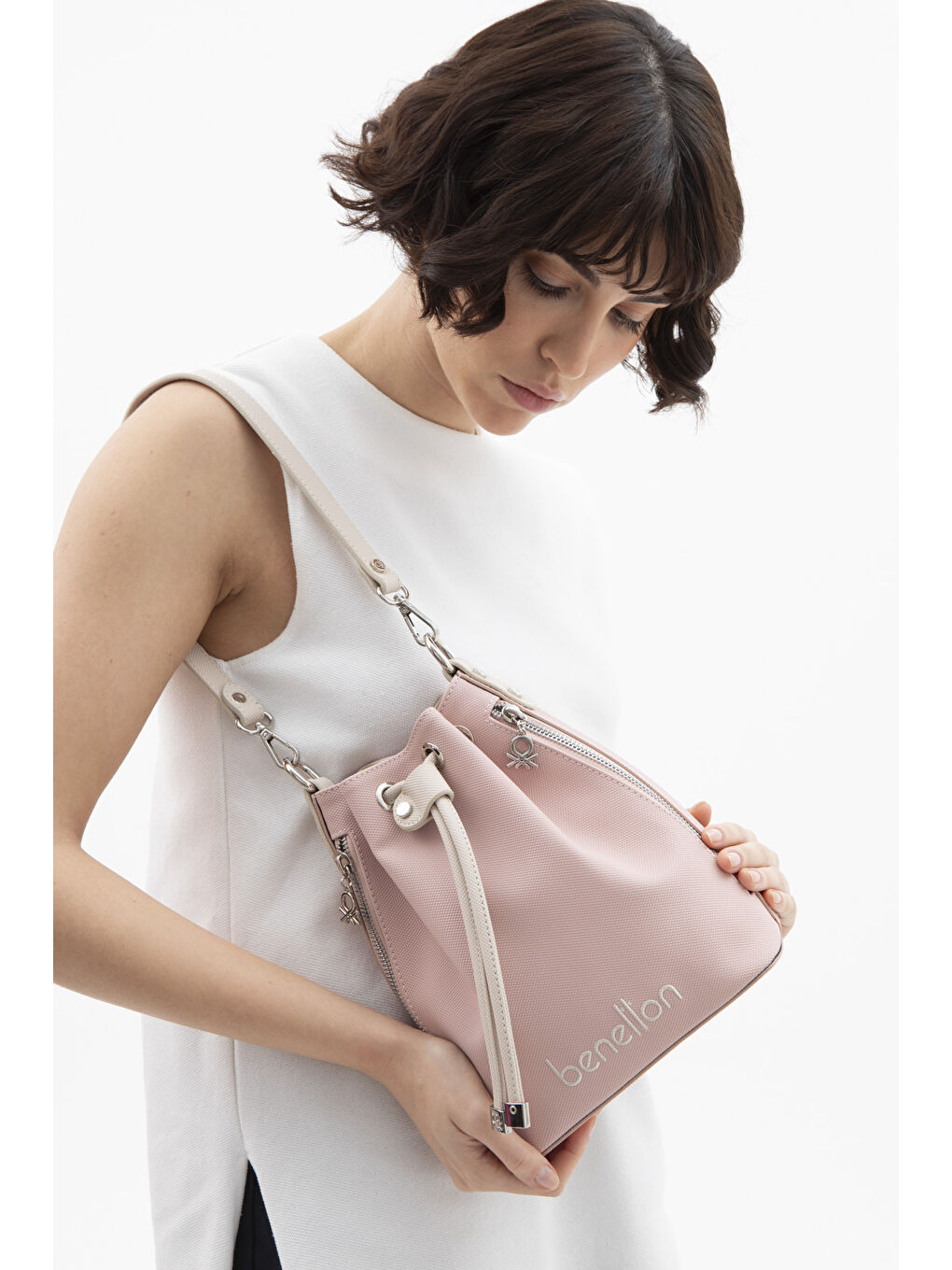 Kadin Kol Çantasi Pembe-Bej BNT1595-1