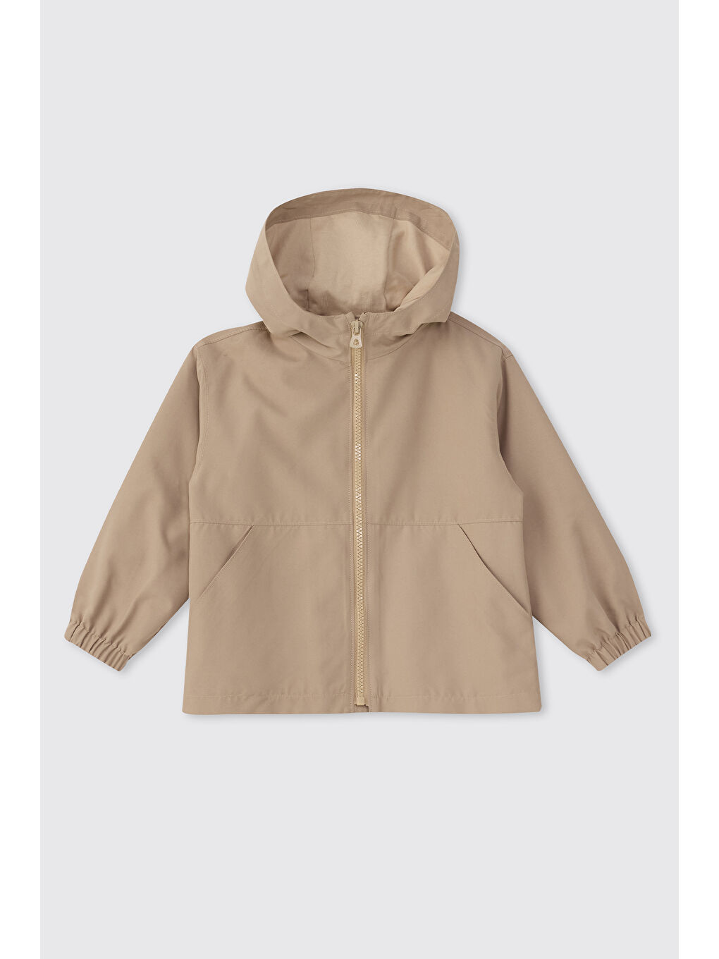 Erkek Bebek Kapüşonlu Bej Yağmurluk
