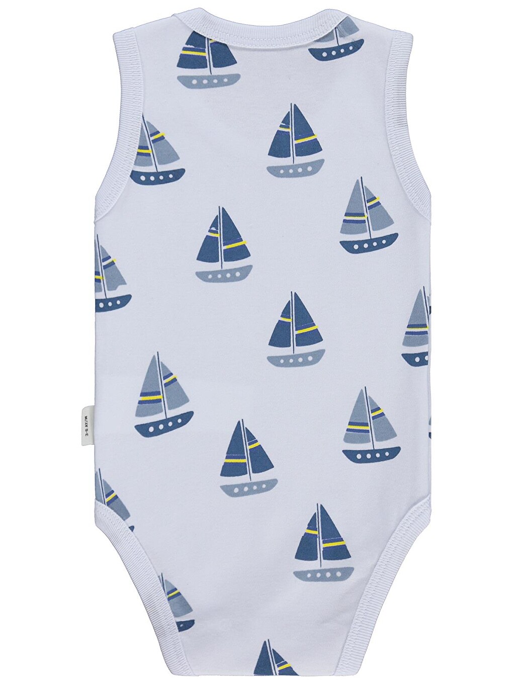 Baby Yelkenli Empirme 3-36 Ay Çıtçıtlı Badi - Beyaz-1