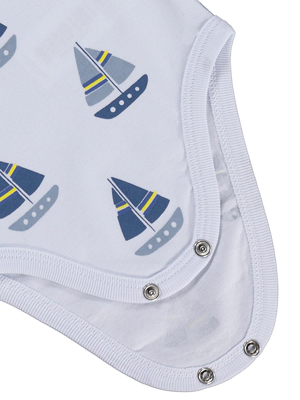 Baby Yelkenli Empirme 3-36 Ay Çıtçıtlı Badi - Beyaz-2