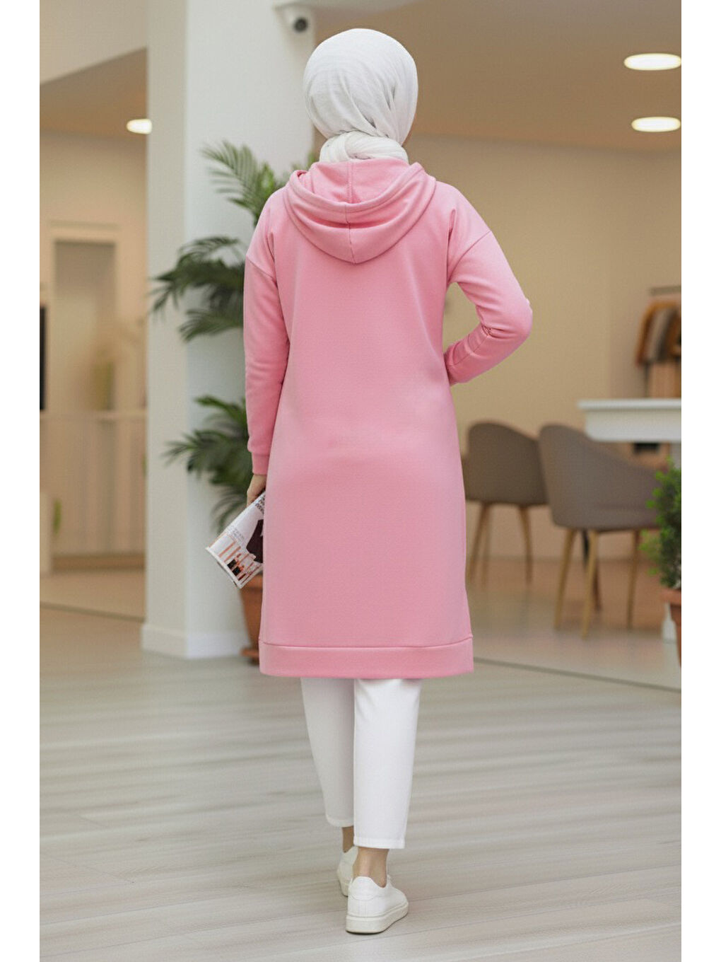 Armalı Vortex Yırtmaçlı Tunik Pembe - 27984-PEMBE-2