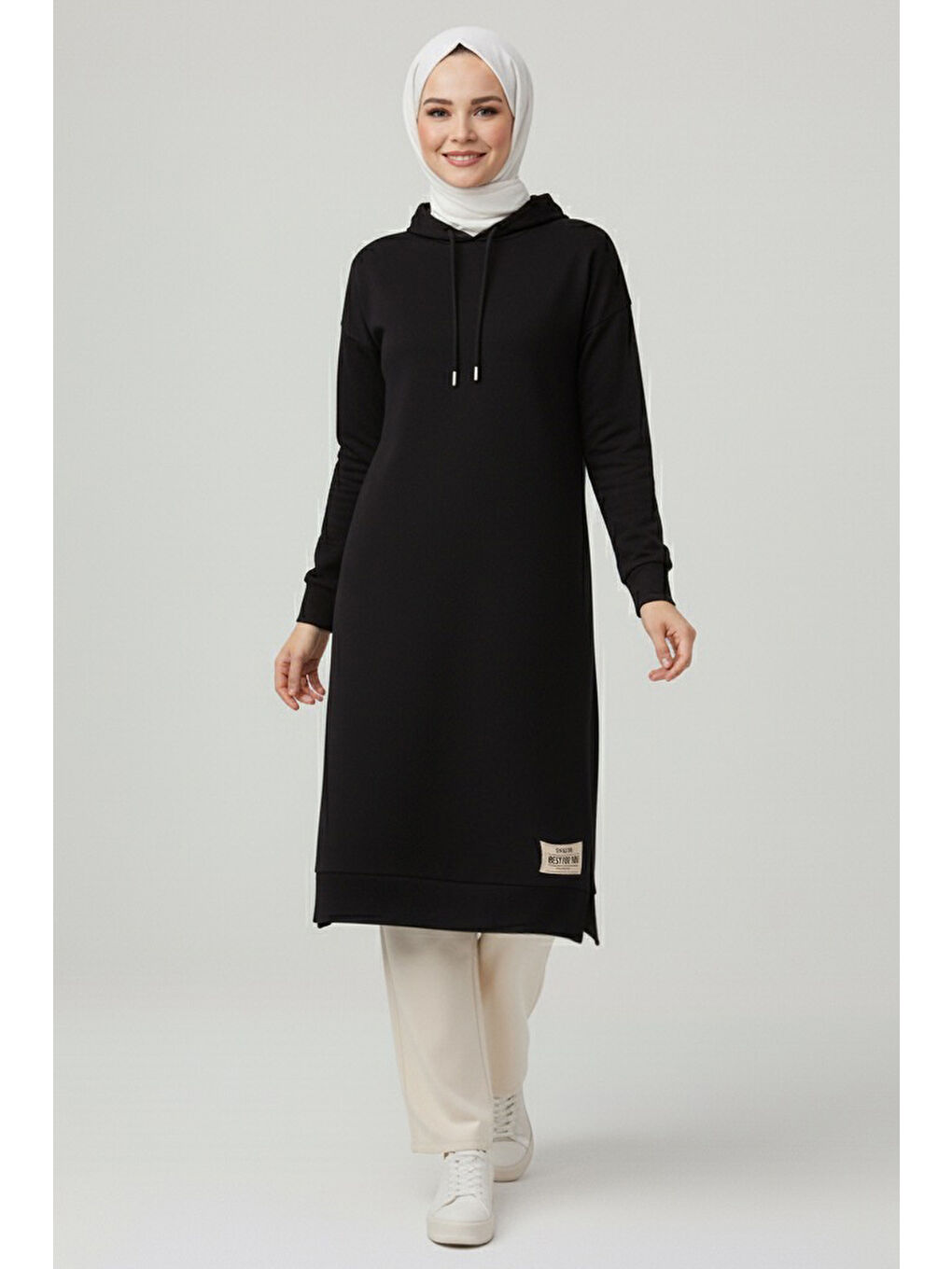 Armalı Vortex Yırtmaçlı Tunik Siyah - 27984-SIYAH