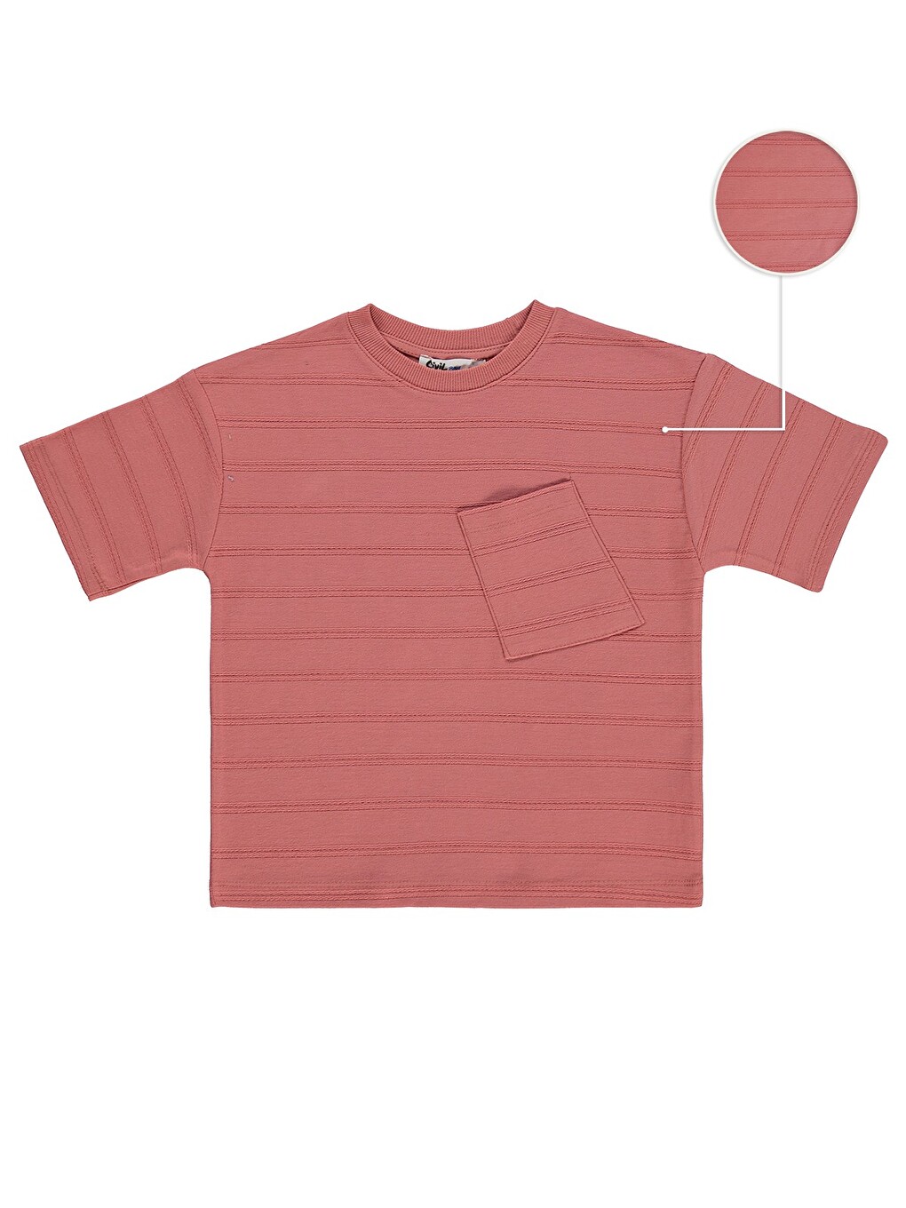 Boys Basic Önü Cepli 2-5 Yaş Tişört - Pembe