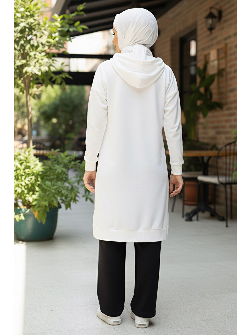 Armalı Vortex Yırtmaçlı Tunik Beyaz - 27984-BEYAZ-2