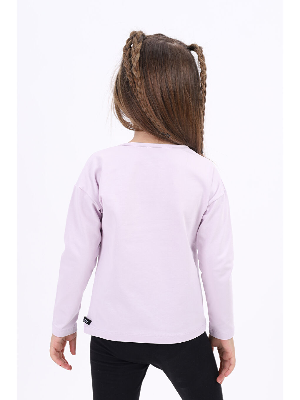 Lila Kız Çocuk Baskılı Tişört-1