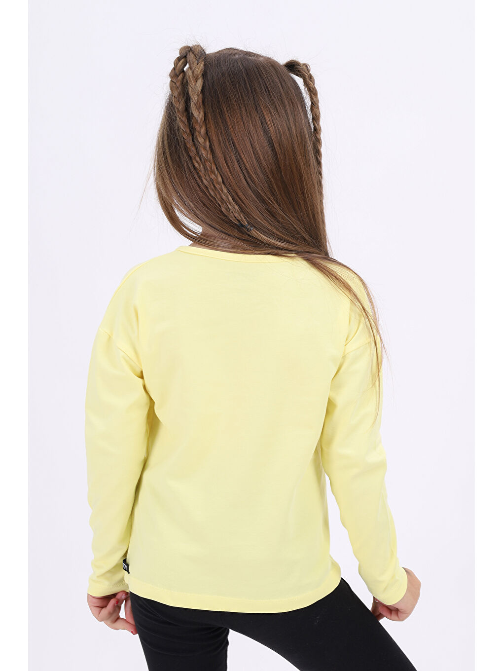 Sarı Kız Çocuk Baskılı Tişört-1